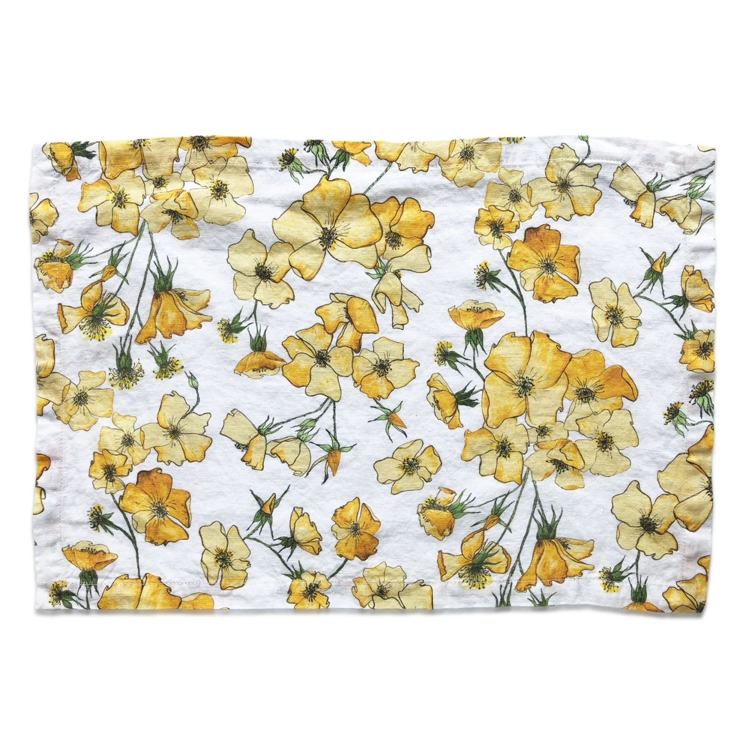Bertioli By Thyme Table Linens Yellow Rose Placemat
