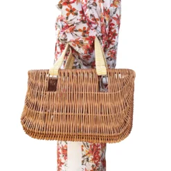 Rosa Mosa Willow Basket Bag With Yellow Handles Bags & Baskets