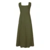 Justine Tabak Womenswear Khaki Linen Holland Park Dress