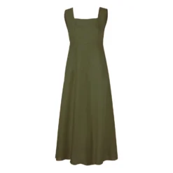 Justine Tabak Womenswear Khaki Linen Holland Park Dress
